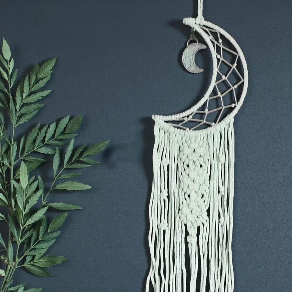 Macrame Moon Dreamcatcher Wall Hanging Boho Bedroom Nursery Decor 38